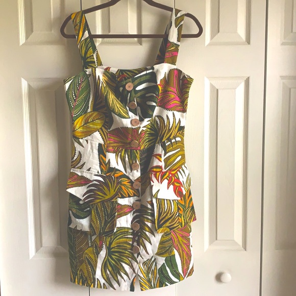 FARM RIO “Spotted leafs” utility linen mini dress - Picture 3 of 12